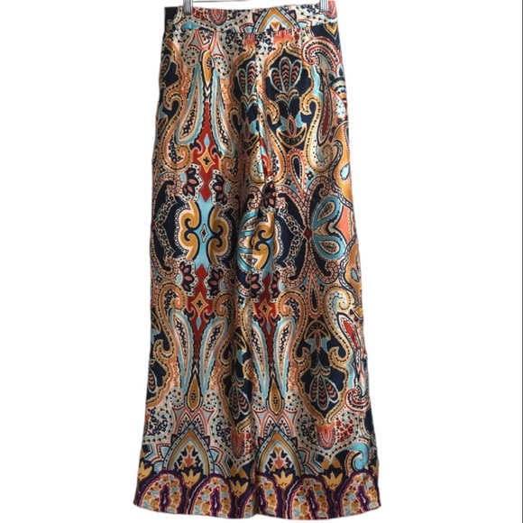 Paisley Print Wide-Leg Pants - Picture 1 of 10